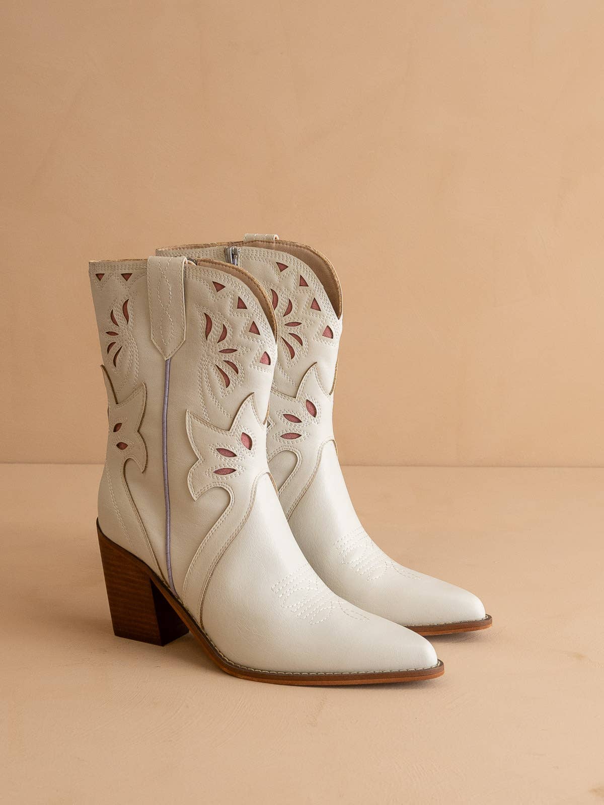 The Sorrel | White Paneled Western Bootie for wholesale on Faire1