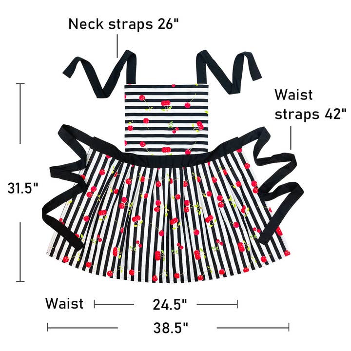 Wrapables.com - Vente Tabliers - Tablier sexy Wrapables Cerises and Stripes5