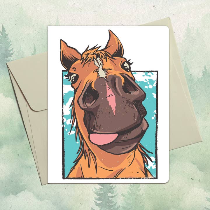 Handmade horse greeting card for wholesale by Soul Familiar