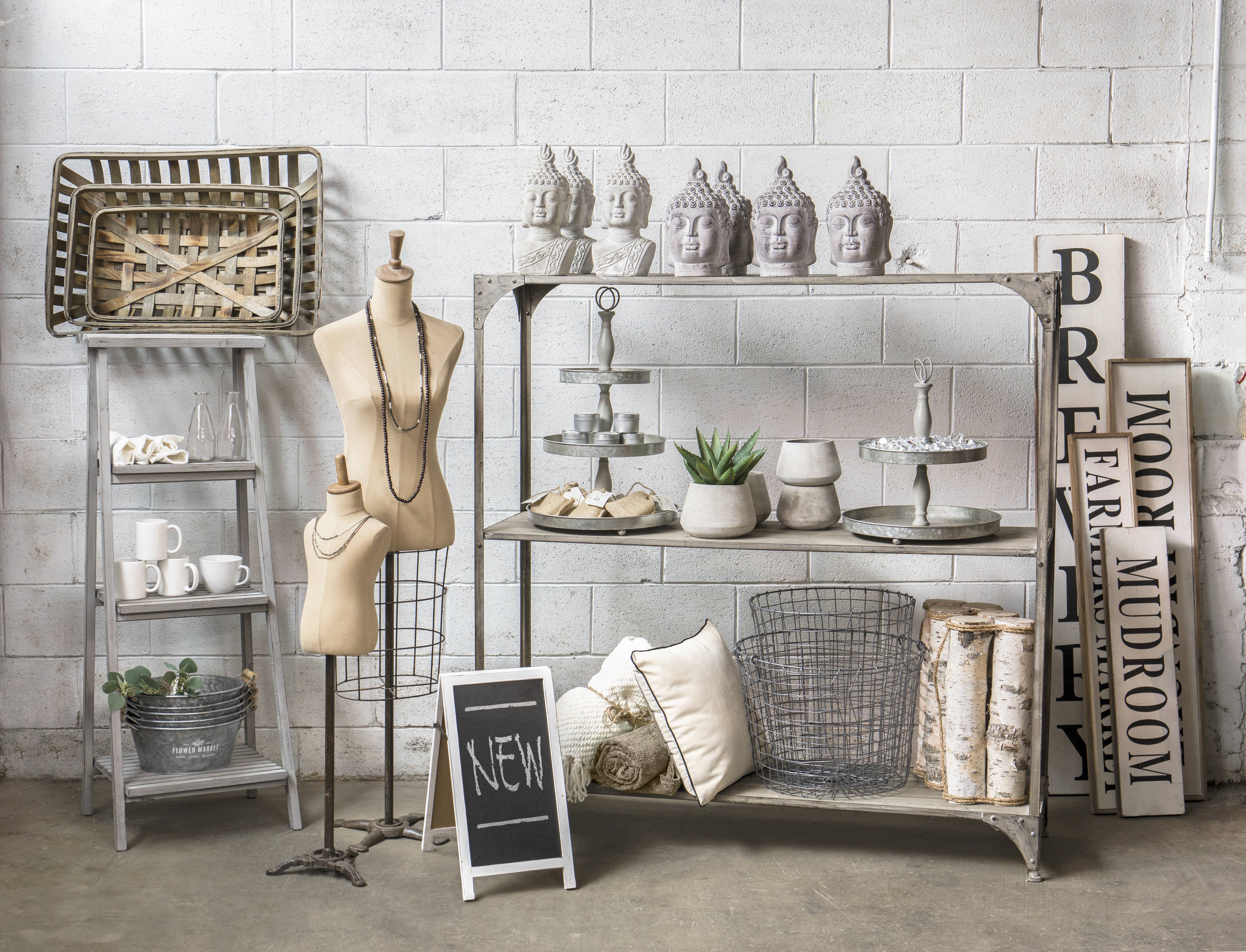 Willow Group - Wholesale Free Standing Shelf - RECT WOOD DISPLAY LADDER-KD1