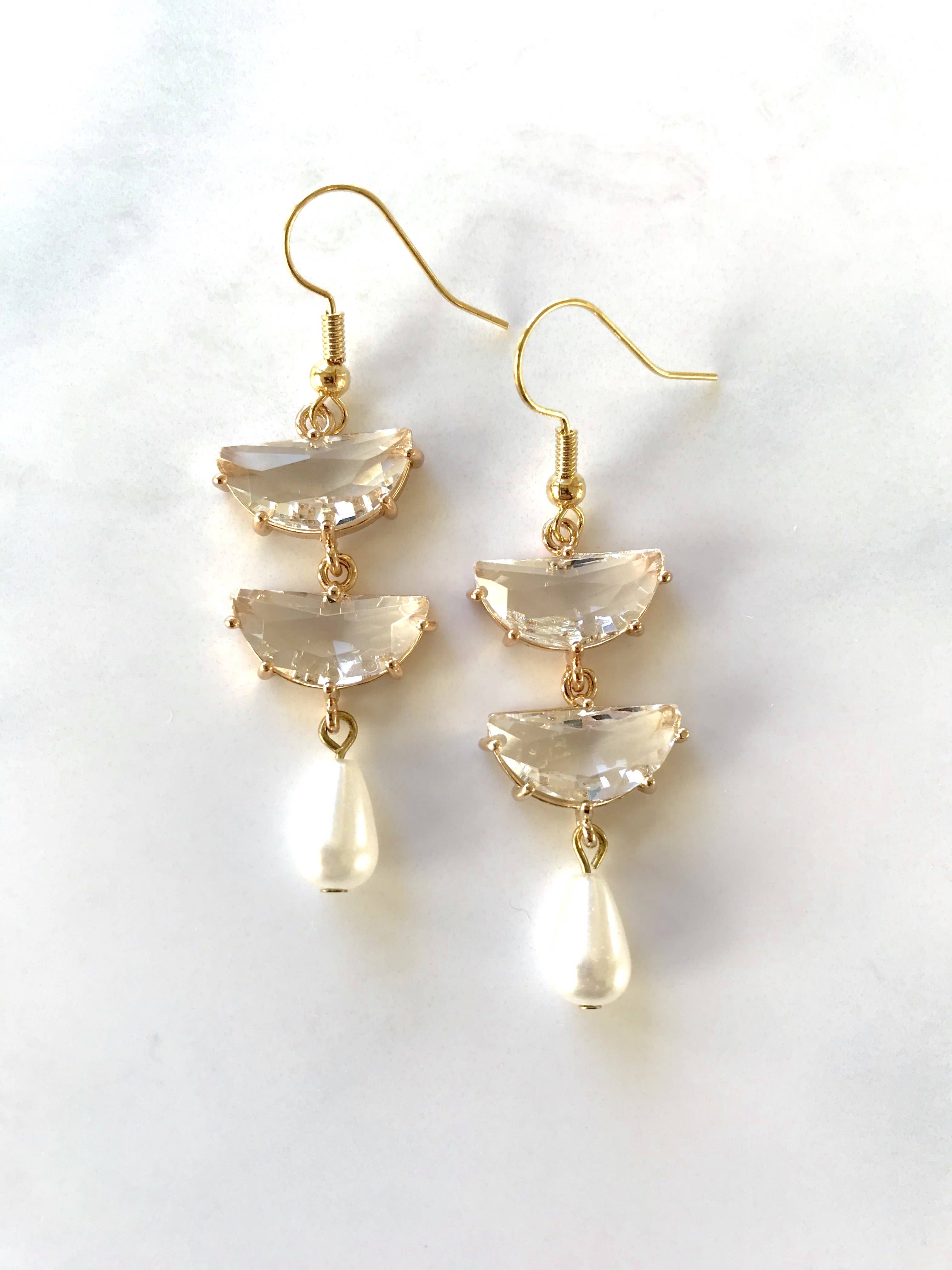 XTRA by Stacey - Wholesale Dangle Earrings - The Shannon Earring - Pearl
