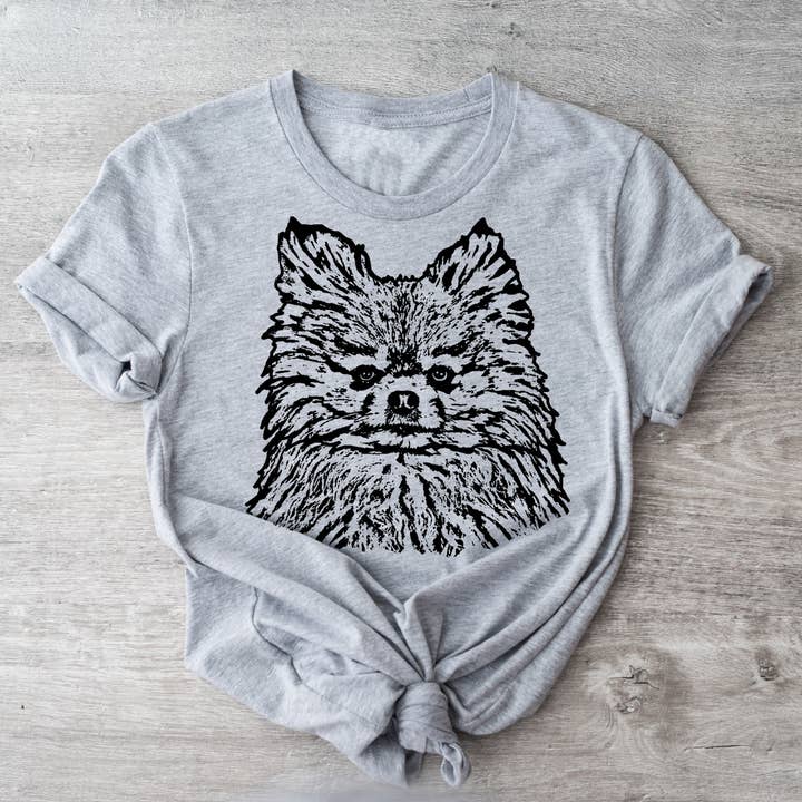Pomeranian (Sage) | Unisex T-Shirt for wholesale by Spicy Kitten Designs
