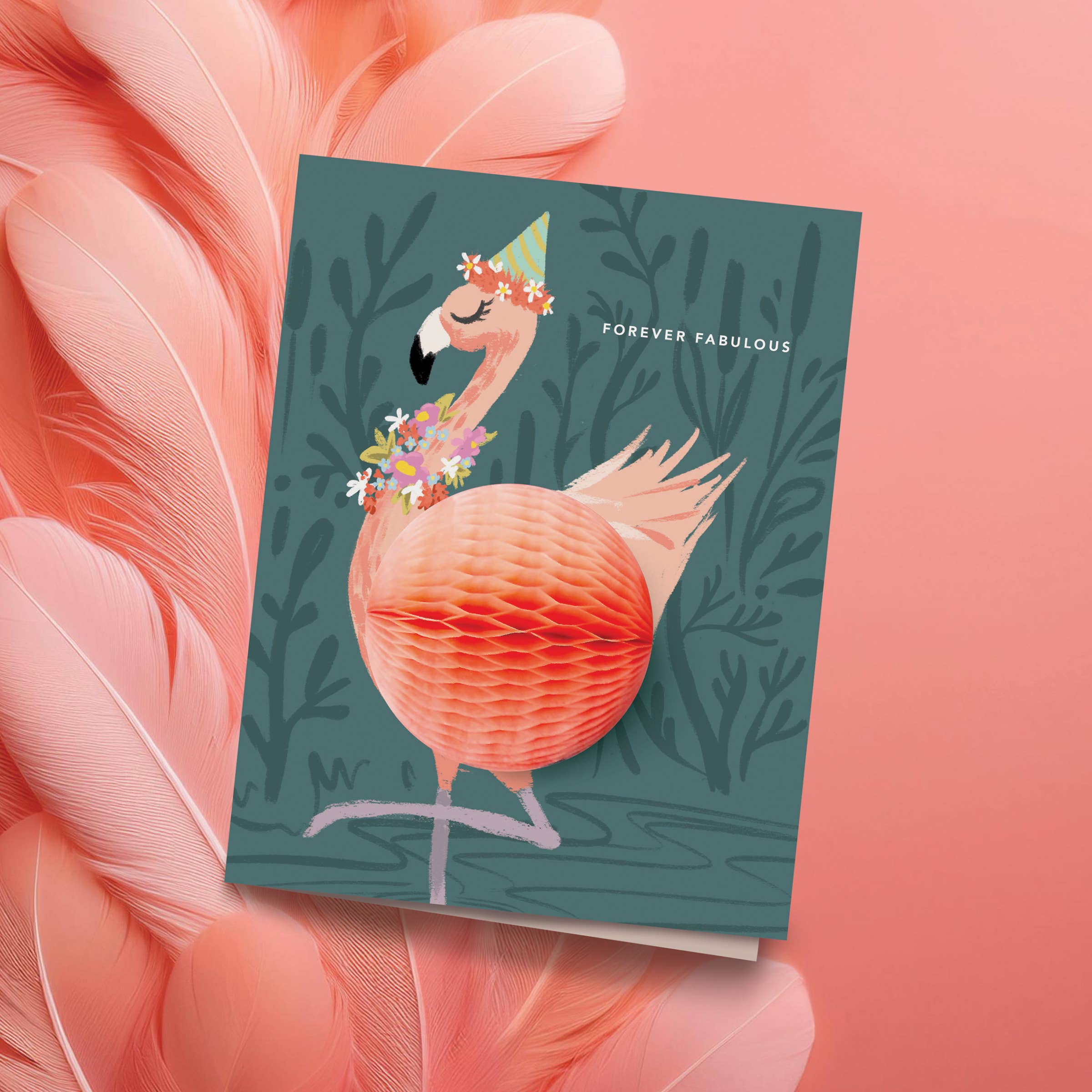 Inklings Paperie - Wholesale Birthday Card - Pop-up Card - Flamingo Birthday2