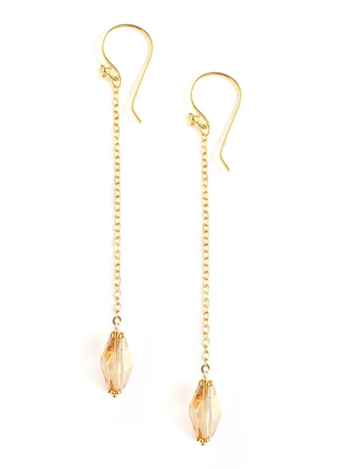 Brincos Dourados Shadow de comprimento longo banhados a ouro 18K por atacado de DIGE DESIGNS