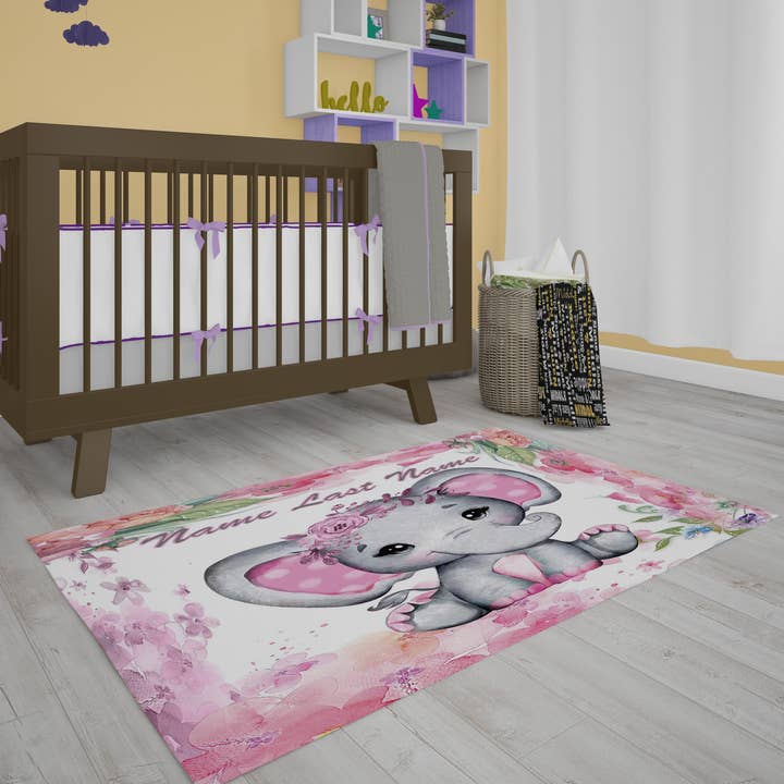 Pink Baby Elephant Rug for wholesale by B2U Decor
