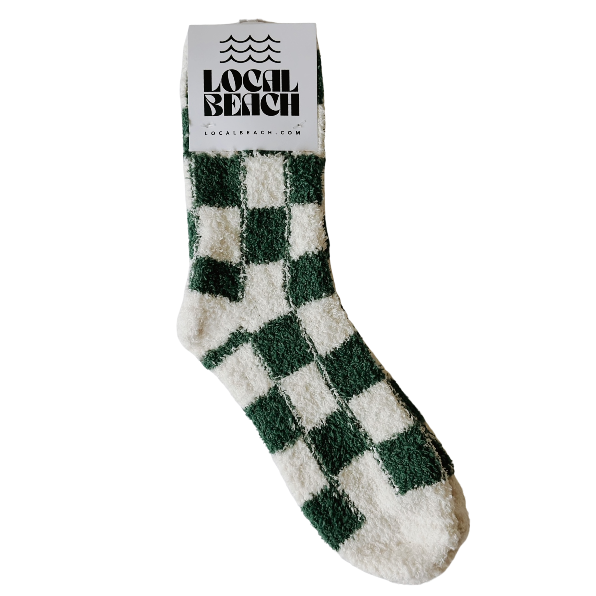 Local Beach - Vente Chaussettes – unisexe - Chaussettes Confortables de Plage Locale à Carreaux Rouges et Verts1