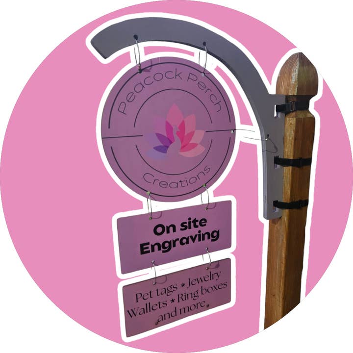 Peacock Perch Creations – wholesale Sign – Layered Hanging Booth Sign