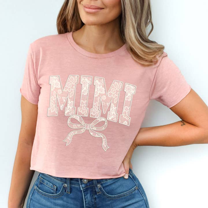 Mimi Faux Dentelle Coquette Transfert Thermocollant DTF pour la vente par Trendy Transfers