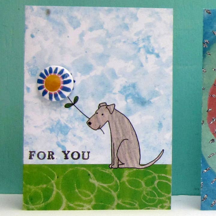 The Black Rabbit – wholesale Everyday greeting card – For You Dog - Greeting card with badge2