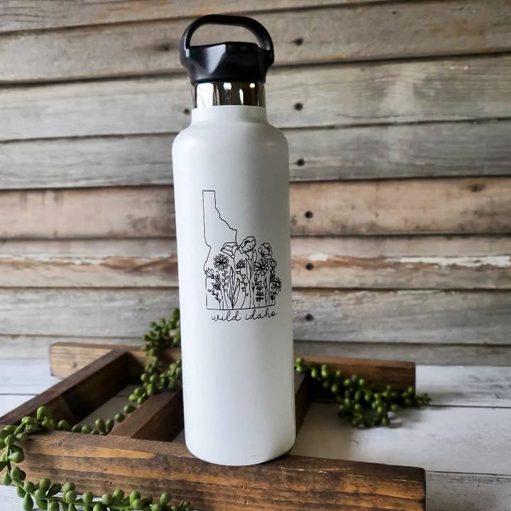 24 Oz. Water bottle - (your custom state) wildflower for wholesale by Mad River