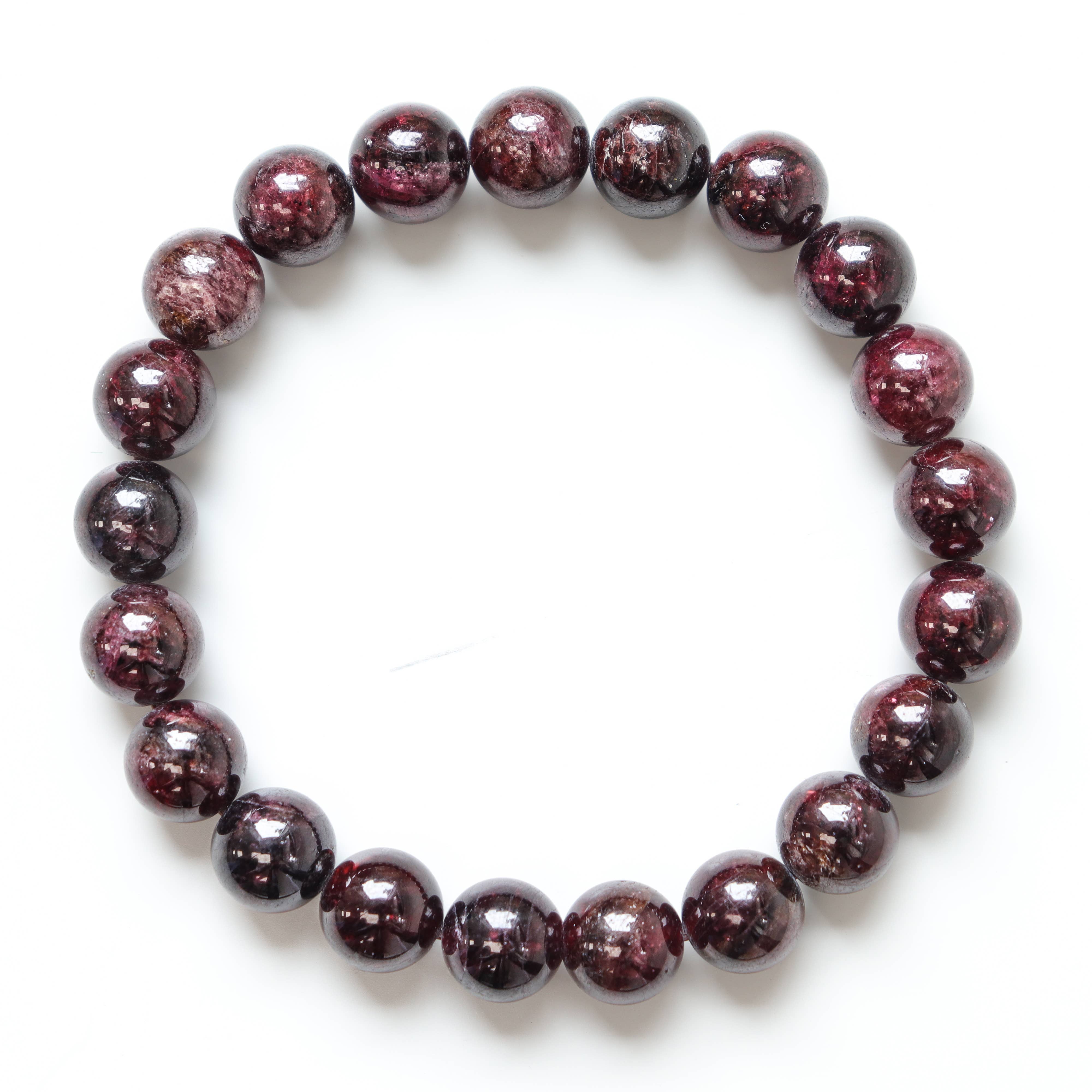 Natures Artifacts Inc - Wholesale Beaded Bracelet - Garnet Round Beaded Bracelet 2