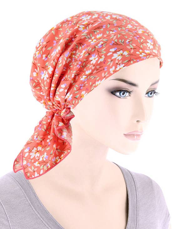 The Shorty Tørklæde Coral Ditsy Floral for engroshandel hos Turban Plus