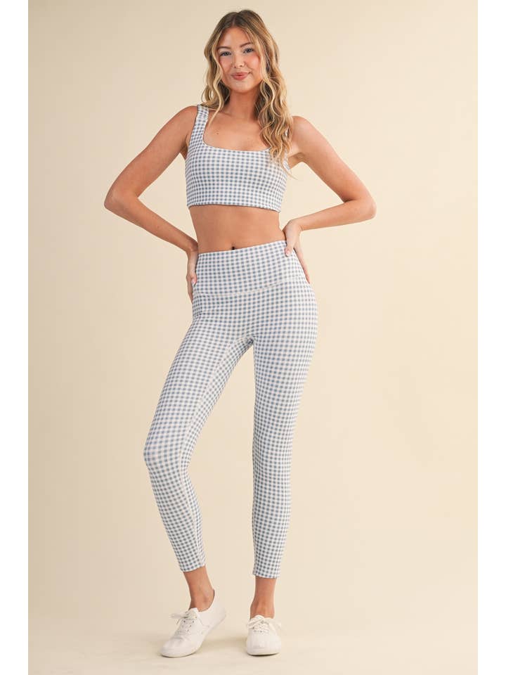 KIMBERLY C - Wholesale Sports Bra - Women's - Gingham Print Ruched Bra Top71