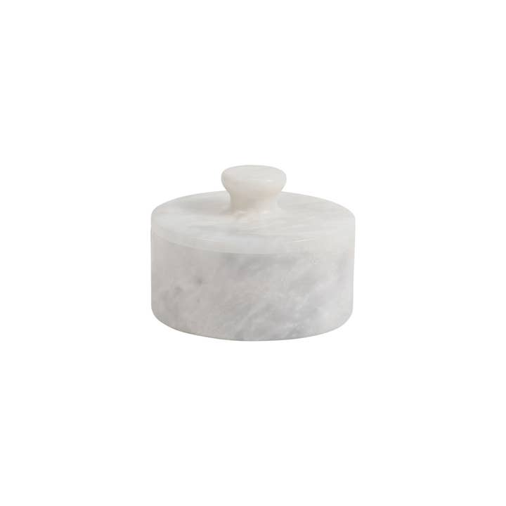 Marble Crafter – Recipientes por atacado – Caneta Redonda de Mármore Branco Pérola Collection Pearl White Acabamento Afinado