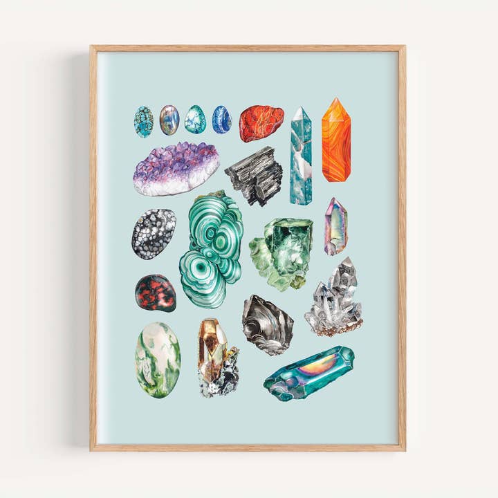 Crystal Collage Watercolor Art Print for wholesale by Studio Miller