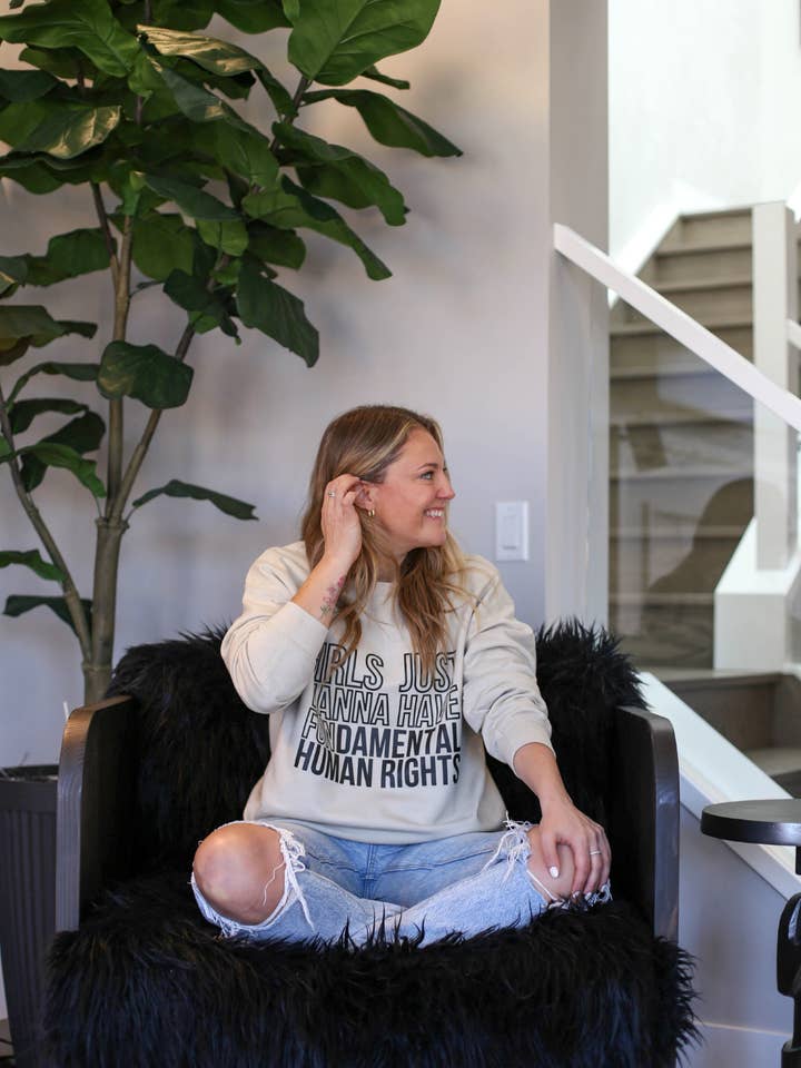 Girls just want to have FUNdamental Human Rights Crew for wholesale by Perfectly Imperfect Designs