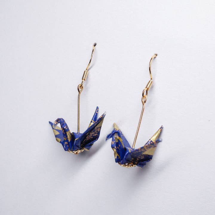 Kamyi.Art Origami Designs - Wholesale Dangle Earrings - Crane Earrings in Gold7