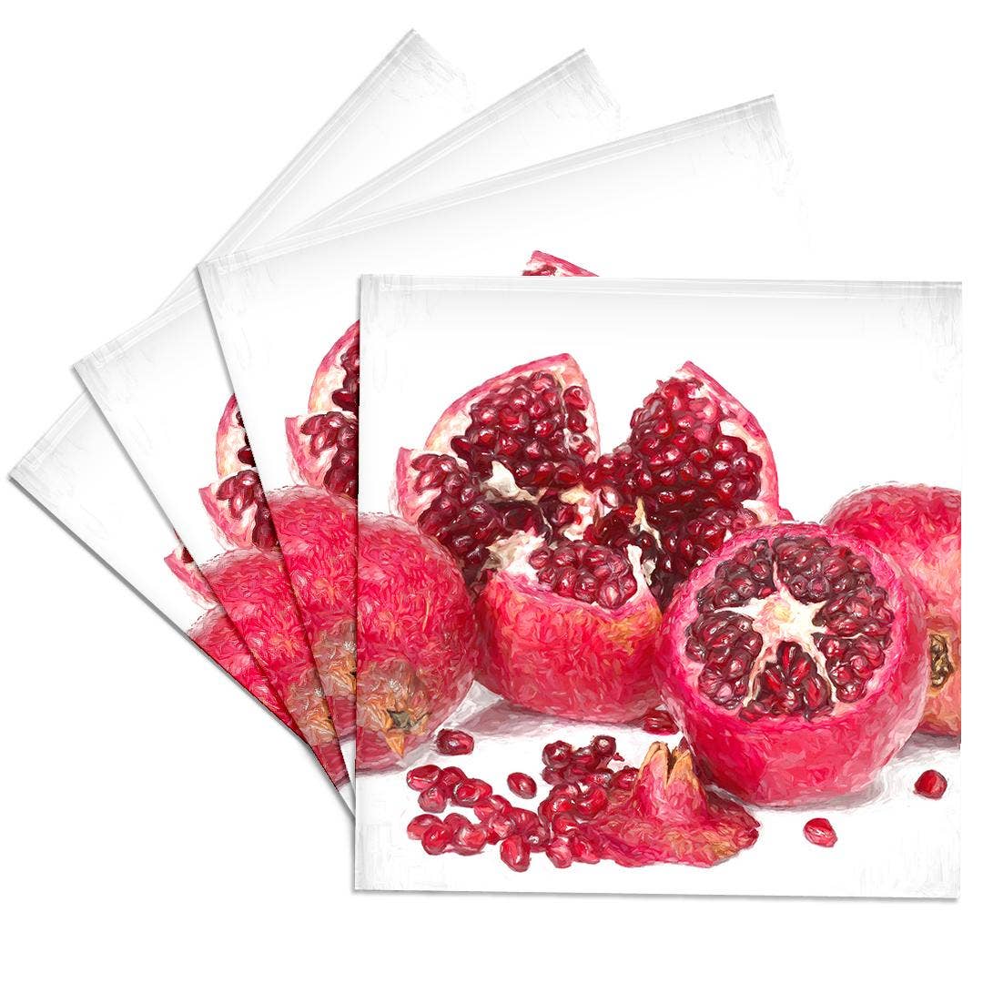 3dRose – Großhandel Untersetzer – 3dRose, Gruppe von Granatäpfeln. Rote Samen. Dekorative digitale Malerei, Untersetzer0