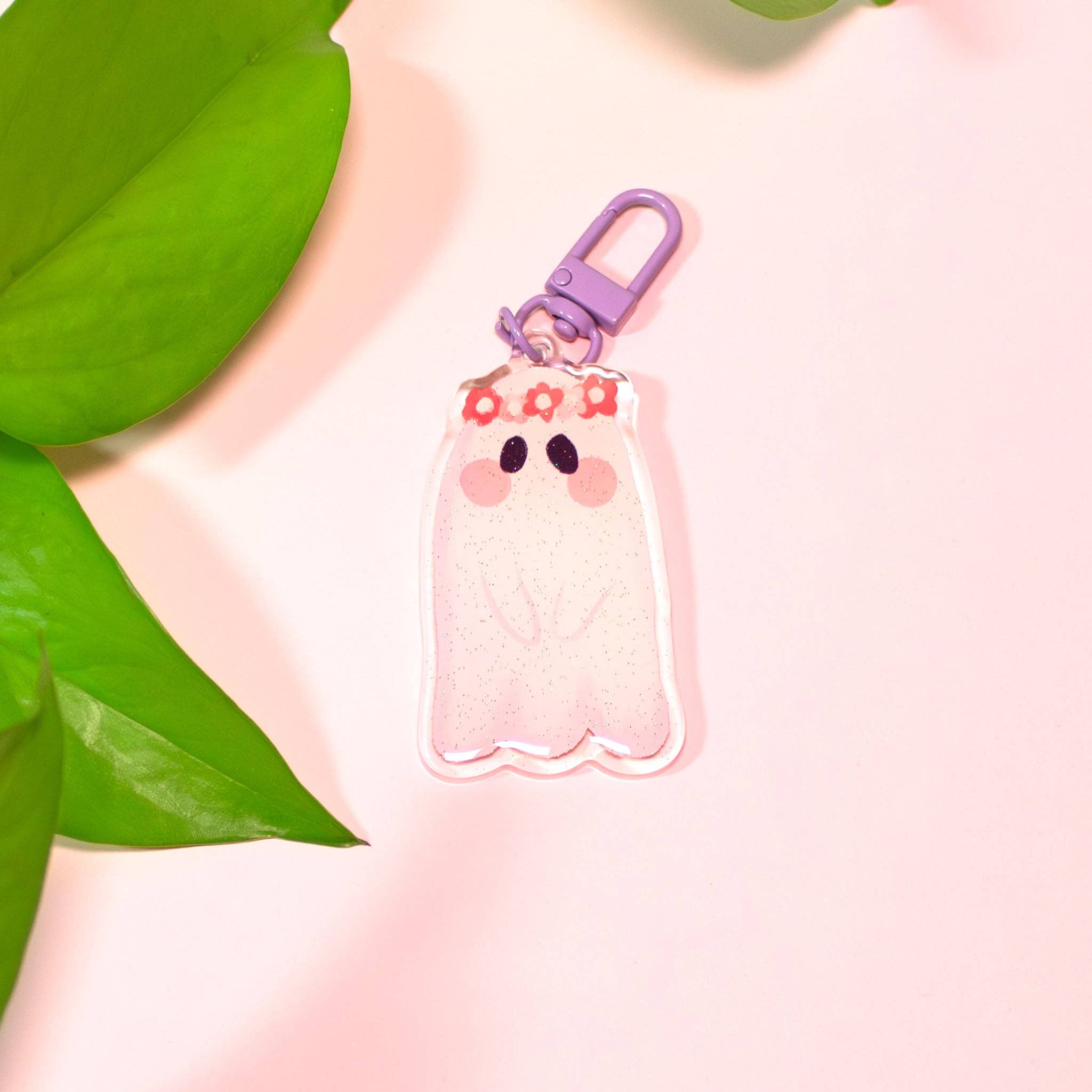 Whimsydew Art - Wholesale Keychain - Women's - Flower Ghost Keychains1