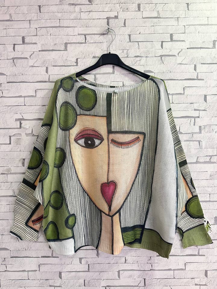 29F12H57-404-Printed knit sweater for wholesale by ZAFA PARIS