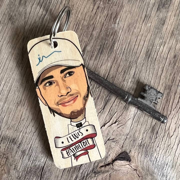 Lewis Hamilton Character houten sleutelhanger voor wholesale door Wotmalike