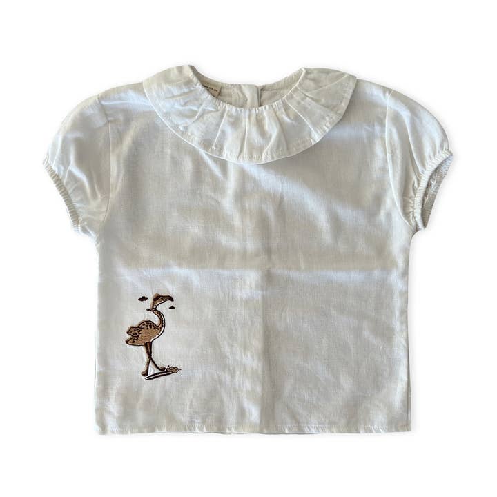 Undyed ’Surfing Flamingo’ Blouse for wholesale by AUNTIE ME