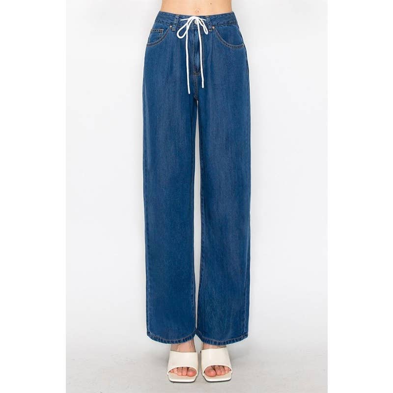 Paperdoll - Vendita all'ingrosso Jeans - Donna - JEANS LARGHI CON DRAPPEGGIO IN LYOCELL 6