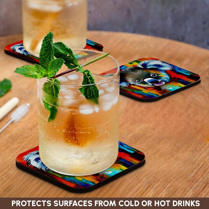 3dRose - Wholesale Coasters - 3dRose, Amazing cute koala animal. Classy colorful digital painting gift, Coaster9