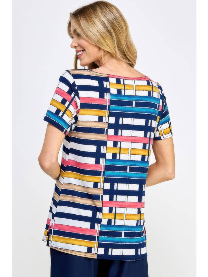 CC Wholesale Clothing - Wholesale Blouse - Women's - Hit Boat Nk Short Sl Top3