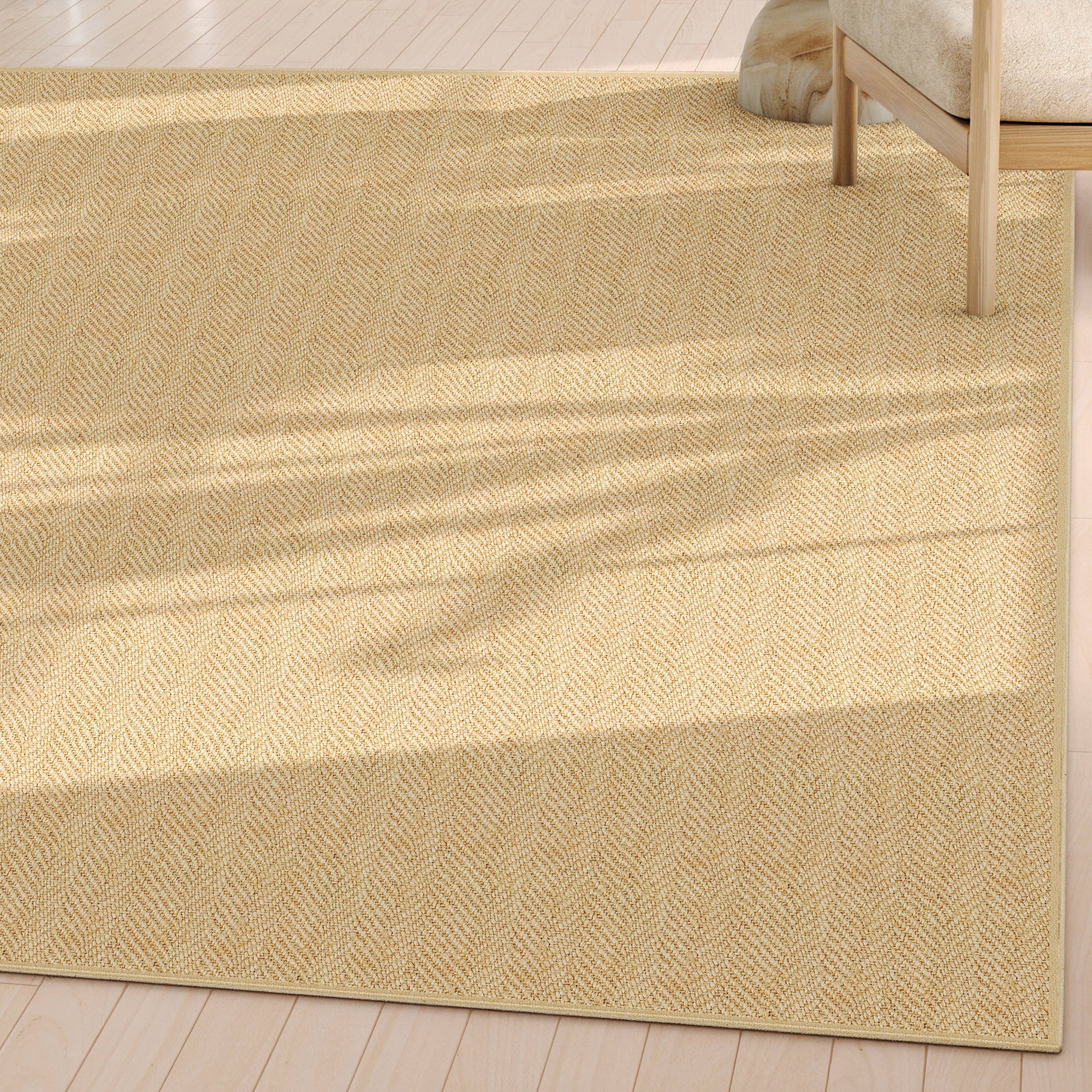 Well Woven - Wholesale Area Rug - Faux-Jute Boerboel Geometric Herringbone Beige Flatweave Rug1