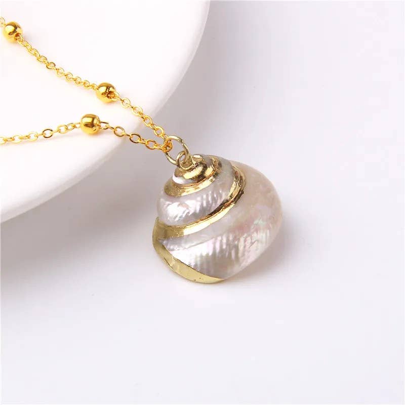 Syrrios Gifts LLC - Wholesale Pendant/Charm Necklace - Gold Sea Shell Pendant Necklace – Scallop, Murex, Whelk4