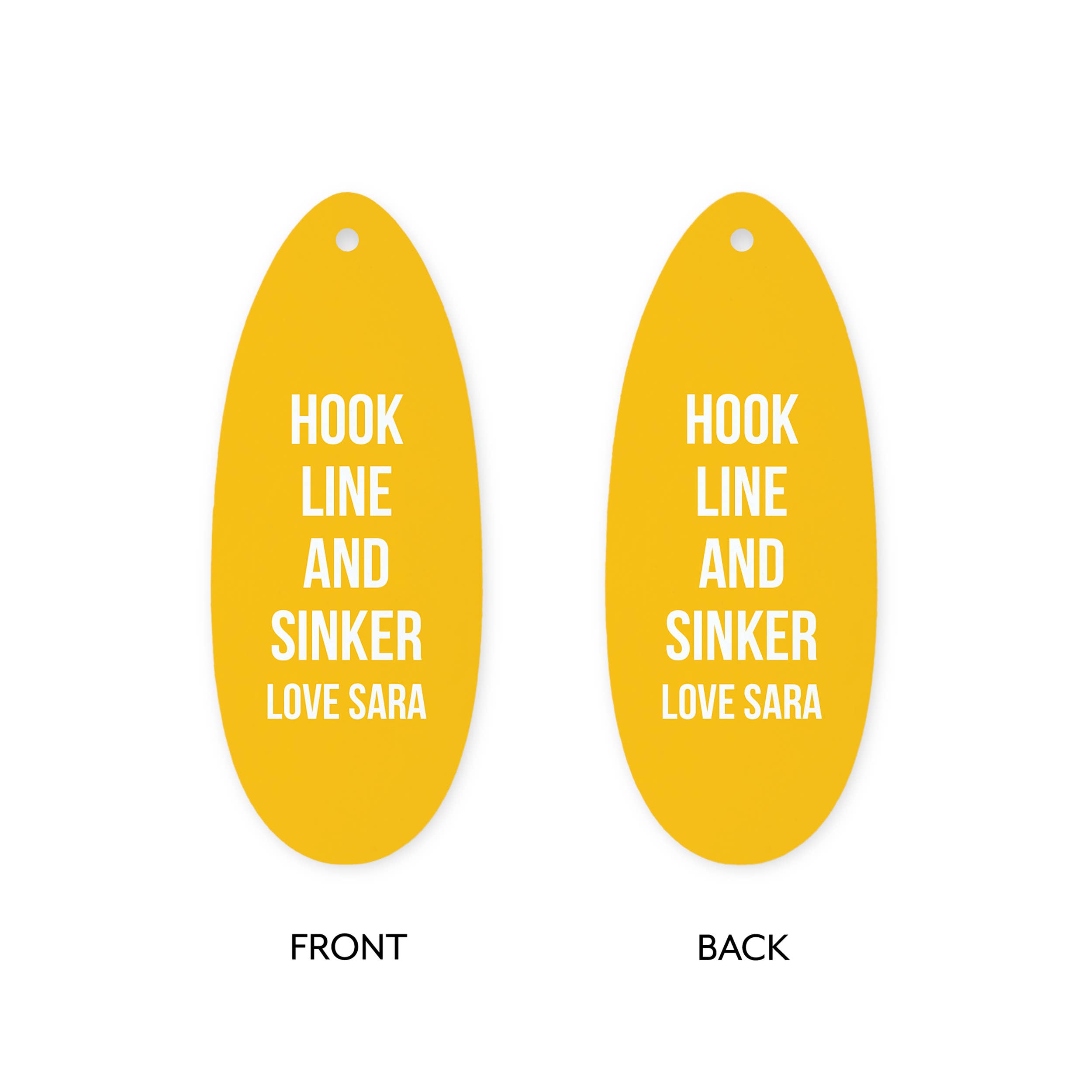 Weddingstar Inc. - Wholesale Keepsake Coin/Token - Personalized Fishing Lure with Gift Box - Custom Modern Text11