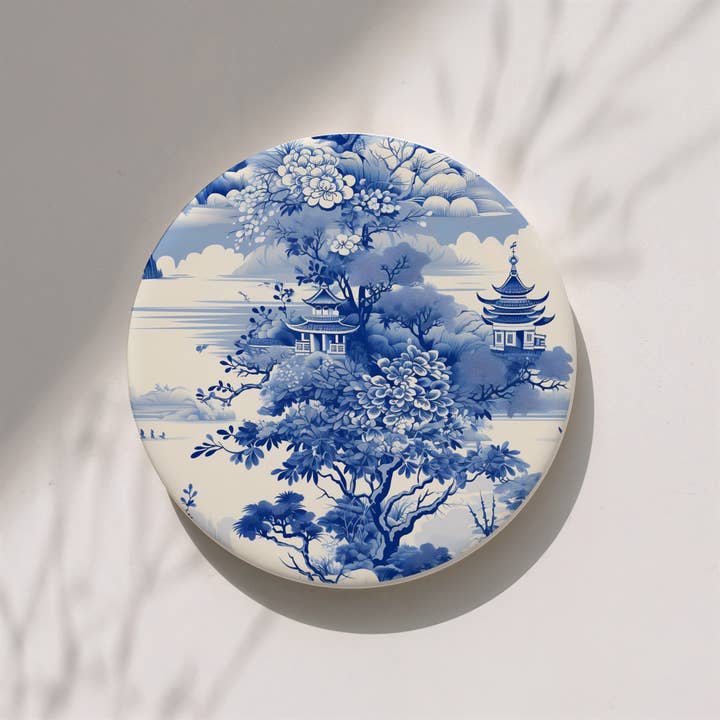 Gia Roma - Wholesale Decorative Tabletop Object - Blue Country Coaster Elegant Grandmillennial Blue Home Decor74