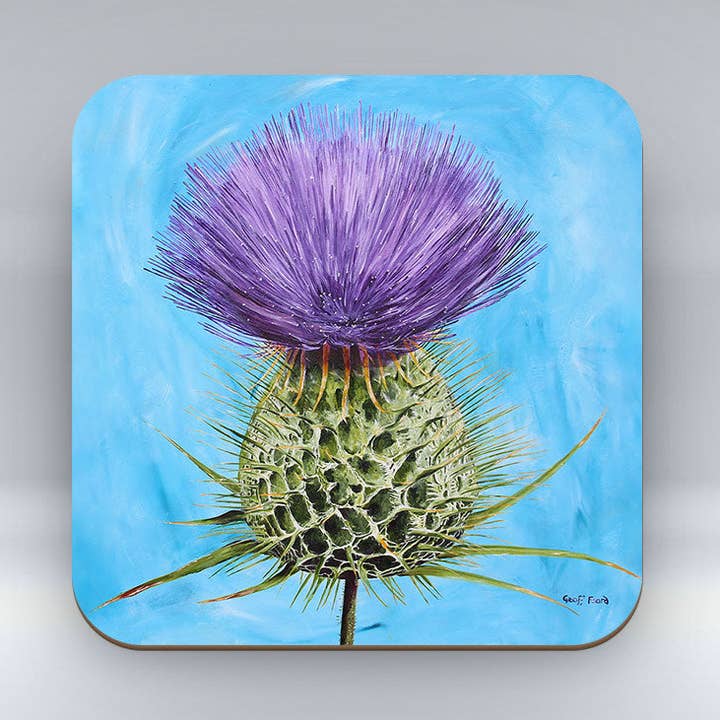 Purple Thistle - Coaster for wholesale by Pureminted