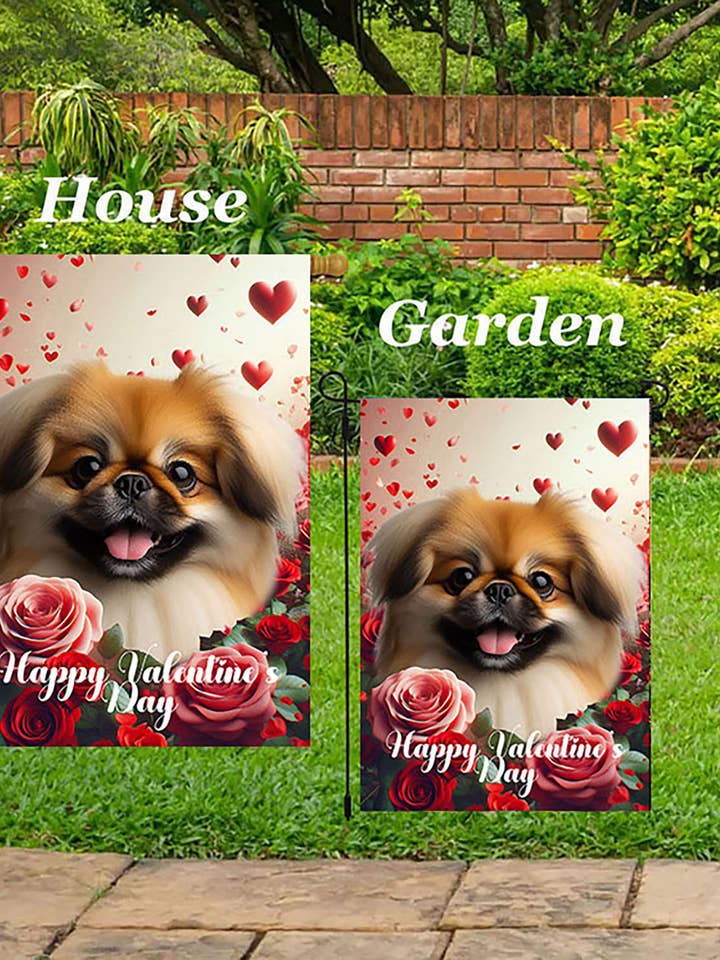 Pékinois Rouge - Drapeau de Maison de la Saint-Valentin pour la vente par Best of Breed Products