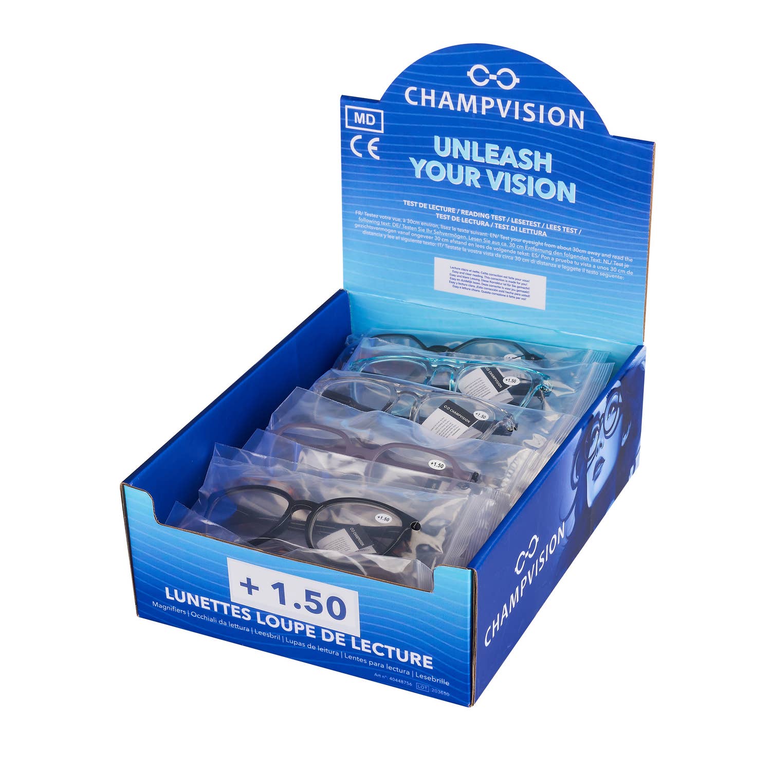 Champ by Polyflame - Wholesale Eyeglasses - Unisex - 24 Reading Magnifying Glasses - +1.501