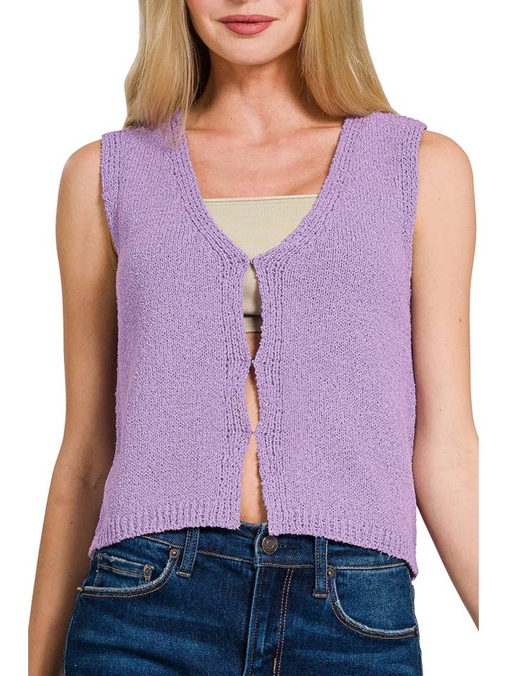 Vanilla Monkey - Wholesale Knit Top - Women's - Hook & Eye Sweater Vest