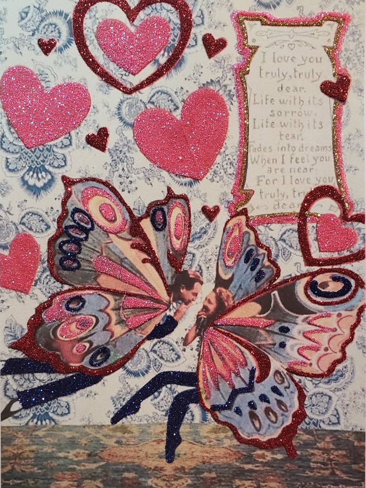 Carte de couple en forme de papillon, jolie carte de couple pour la vente par Erica DiPaolo Designs