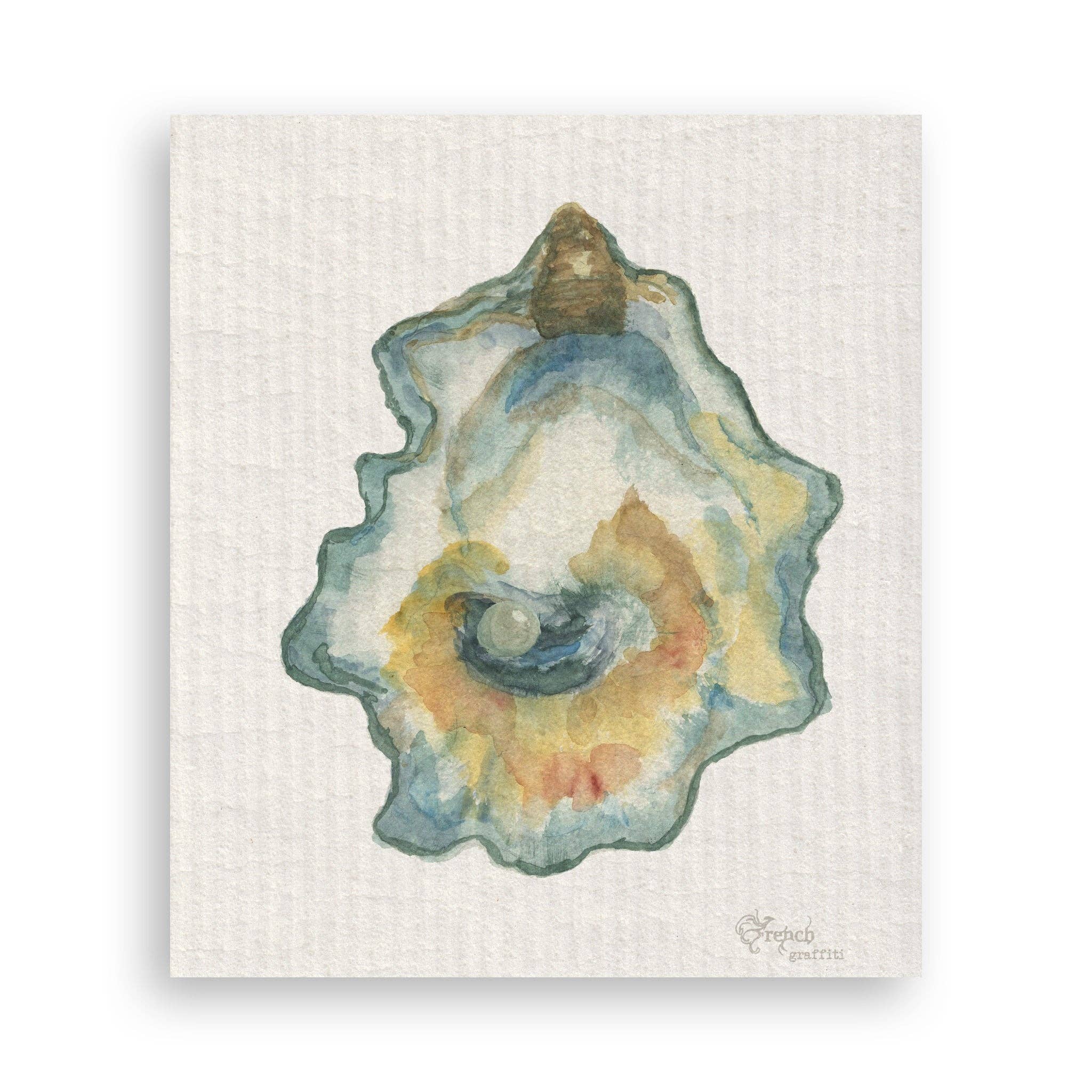 French Graffiti - Wholesale Tea Towel - Watercolor Oyster16