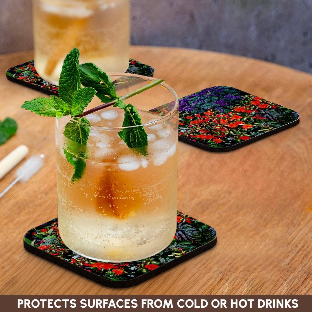 3dRose – wholesale Coasters – 3dRose, USA, Oregon. Cannon Beach Garden. Impatiens. Geraniums. Heliotrope 1., Coaster9