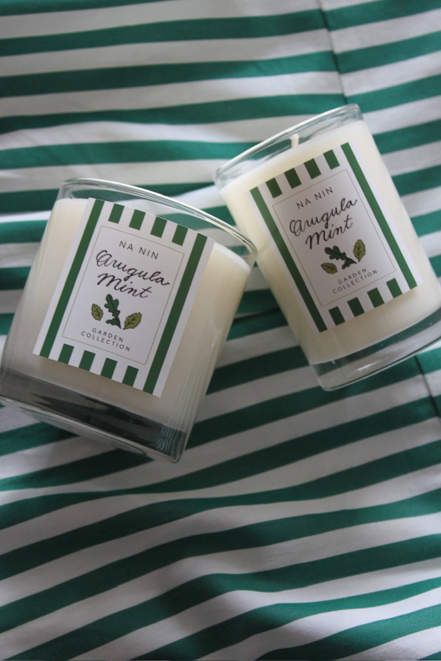Na Nin - Wholesale Jar/Filled Candle - Arugula Mint Candle / Available in 5oz & 8oz