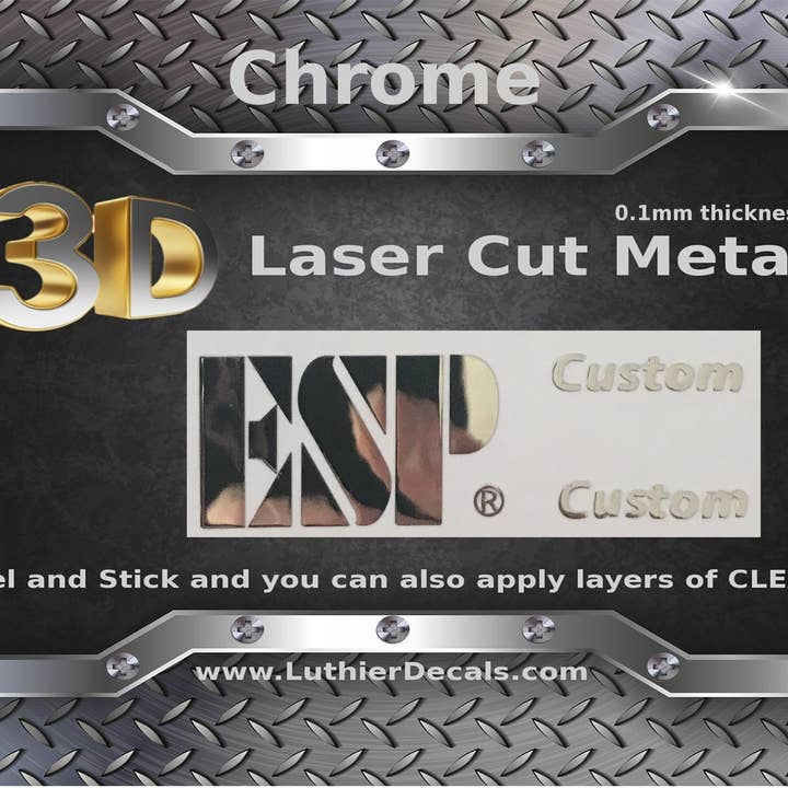 Esp Custom Guitar Decal Metal Logo Decal M31B for wholesale by Luthier decals
