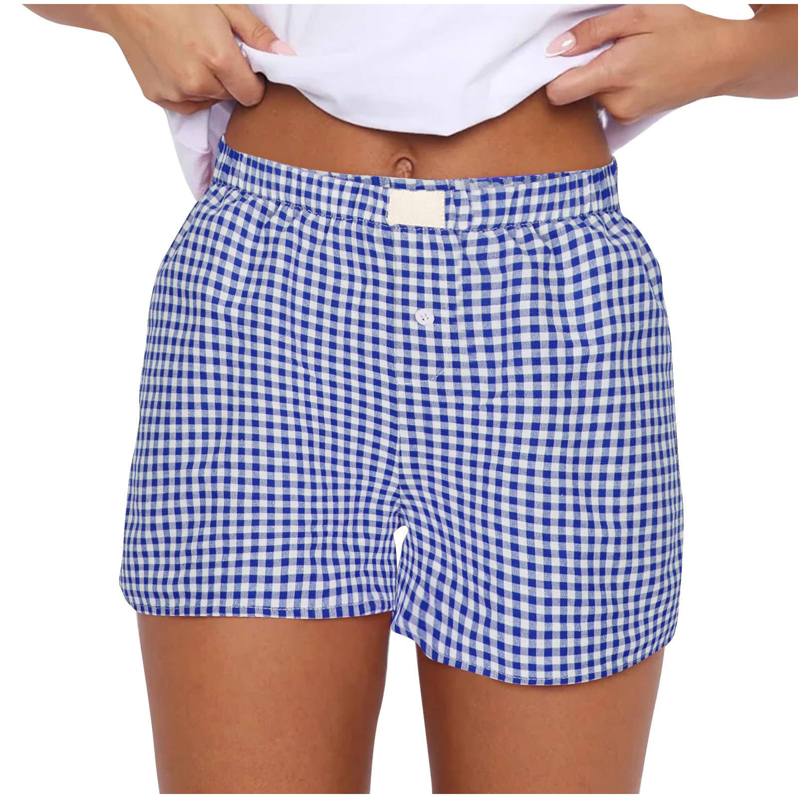 Rosa Clothing - Wholesale Lounge Shorts - Women's - Lysandra Gingham Pull-On Boxer Shorts19