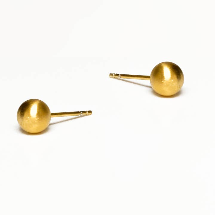 Brushed Sphere - Everyday Earrings (Yellow) for wholesale by Boogie Toes