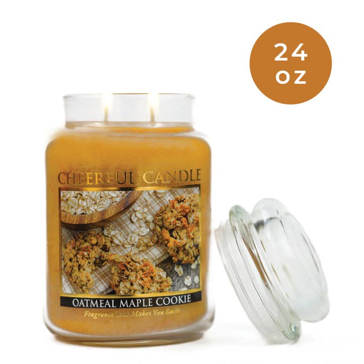 A Cheerful Giver - Wholesale Jar/Filled Candle - Cheerful Candle (24oz.) – Oatmeal Maple Cookie1