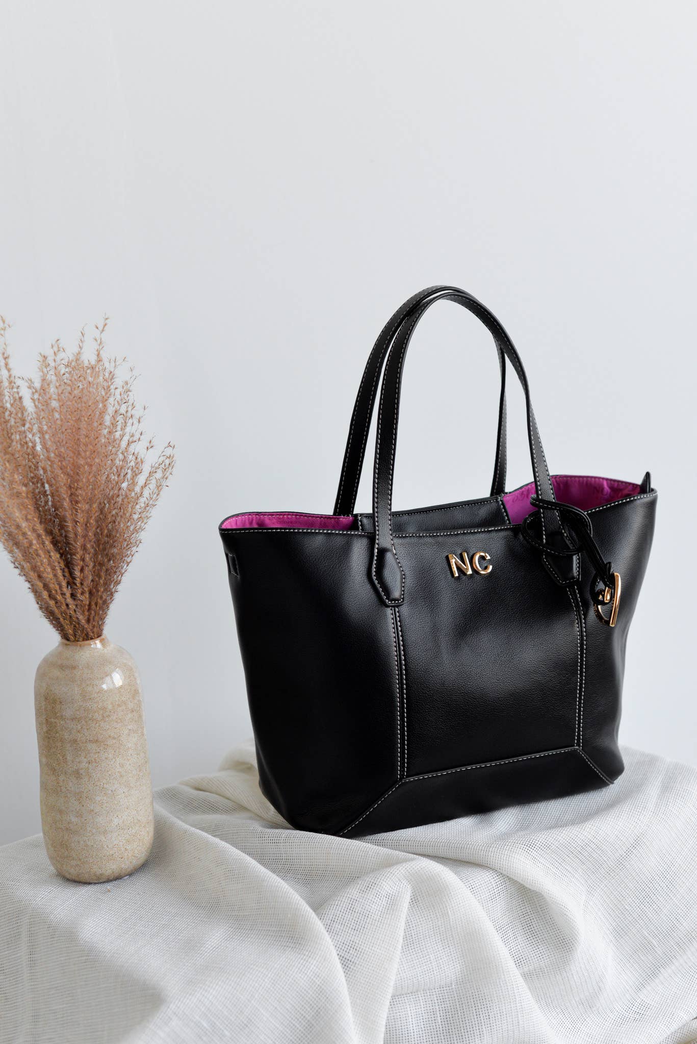 NOCO - Wholesale Tote Bag - Women's - Shopper Black Heart Stitching