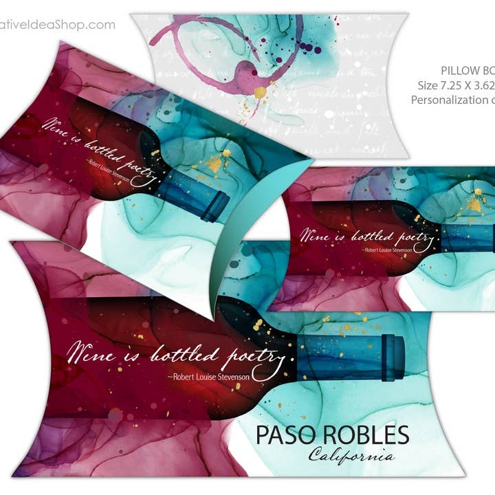 Kudde Presentförpackning Förpackning Vin tema för wholesale av The Creative Idea Shop