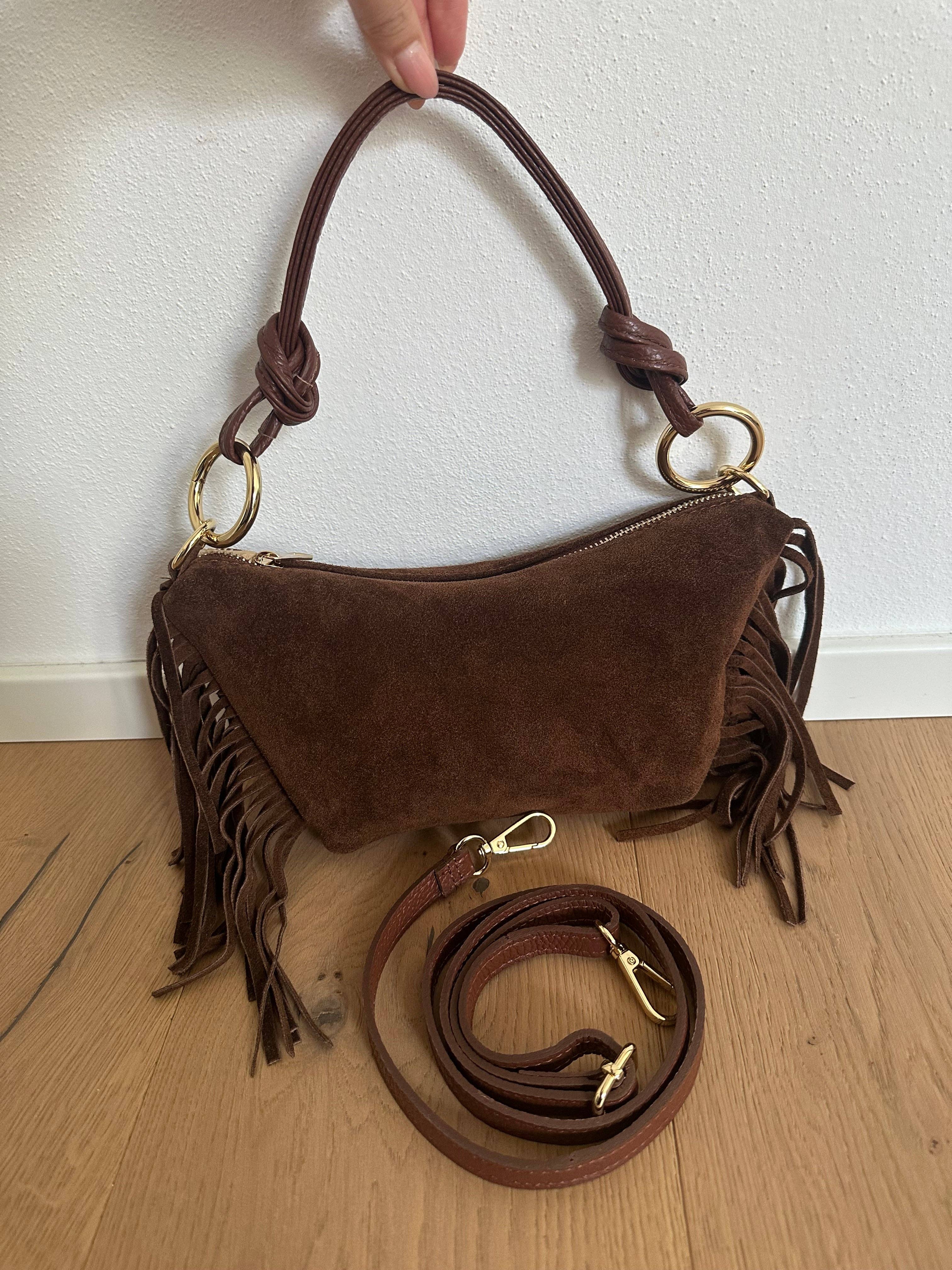 Zhade – wholesale Axelremsväska – Dam – MUSA- mocka och fransar10