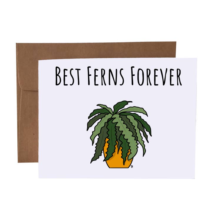 SKP ink - Venta al por mayor Tarjetas de amistad - Best Ferns Forever | Tarjeta de felicitación de Plant Pun Friendship