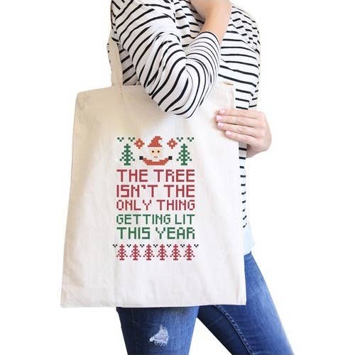 365 In Love - Wholesale Tote Bag - Women's - The Tree Is Not The Only Thing Getting Lit This Year Canvas1